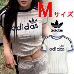 値下げ可☆アディダス Mサイズ 韓国 Tシャツ 3ストライプ 白 JC7705