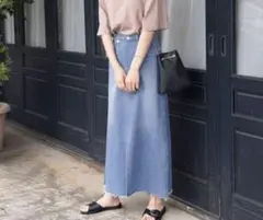 レプシィム　アシメスリットデニムスカート　LEPSIM