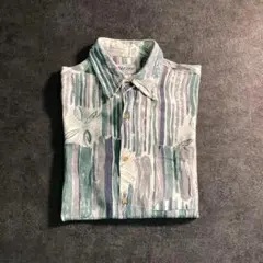 【GATSBY】総柄 和柄 古着used レトロ TSM8 モダンシャツのサムネイル