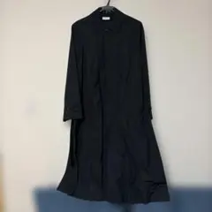yuni ブラック ロングコート ウエストリボン付き