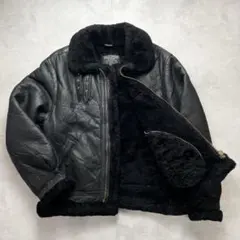 美品/希少 schott フライトジャケット　B-3 ブラック　ロゴ金具　42 希少86年製Schott B-3〉U.S.A.A.F.公認86年製Schott Type B