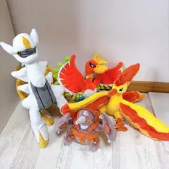 激安出品中★ポケモン　ぬいぐるみ　まとめ売り　アルセウス　ホウオウ　ファイヤーのサムネイル