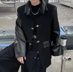 メンズPUレザーブラック