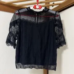 マジェスティックレゴン　レース　ブラウス　ブラック　黒のサムネイル