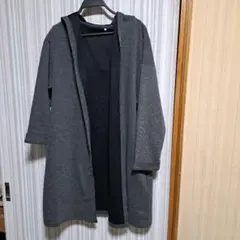 レディース　大きいサイズ　カーディガン　４Ｌ グレー　長袖　膝丈