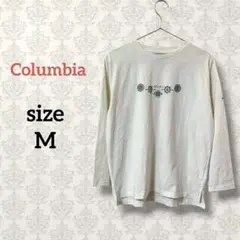 コロンビア【M】ロングTシャツ 長袖 ロンT カジュアル 花柄プリント ホワイト