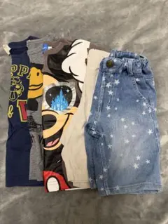 ミッキーマウス Tシャツ 100cm -110cm カットソーデニムパンツセット