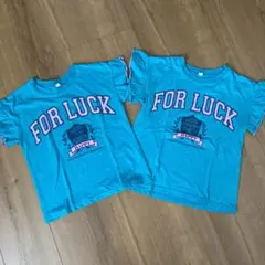 【一度使用】【美品】FOR LUCK★フリル袖★Tシャツ★ターコイズ★2枚セット