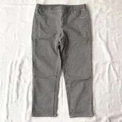 【ユニクロ】クロップどうストレッチパンツ ギンガムチェック ウエスト後ろゴム L