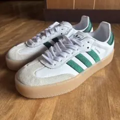 【未使用】adidas Samba W ホワイト/グリーン スニーカー