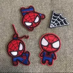 刺繍アイロンワッペン スパイダーマン4枚