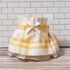 ぬい服 イエロー×グレーワンピース3 ハンドメイド品