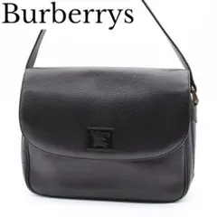 【極美品】BURBERRY ノバチェック ショルダーバッグ フラップバッグ 黒色