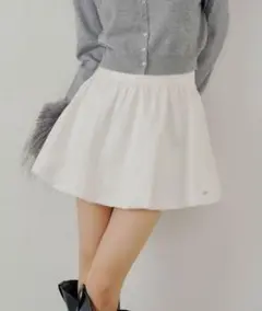 【Chico】切り替えサテンライクバルーンスカート ホワイト 新品