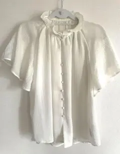 最終値下げ！【美品】ADAM ET ROPE フリルカラーシアーブラウス