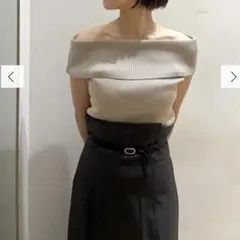 LAGUNAMOON オフショルダーリブニットプルオーバー