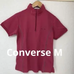 CONVERSE ハーフジップ 半袖シャツ ピンクMのサムネイル
