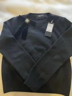 René 黒ニット 36サイズ おリボン　ビジュー付き2022年