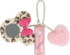 リップケース　ミラー　ミニー　ヒョウ柄