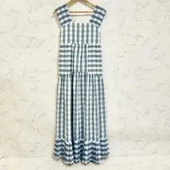 【美品・タグ付き】Chesty クラシカルスモッキングワンピース 水色チェック