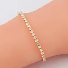 ハイカーボンダイヤモンド0.8ct チェーンブレスレット S925プラチナ 
