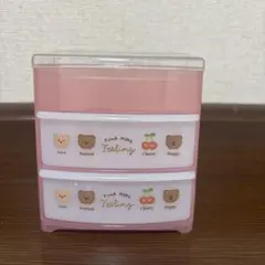 Fuwa Moko Feeling 小物入れ ピンク 2段引き出し