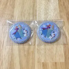 Disney Characters 刺繍缶バッジビスケット アナと雪の女王 2点