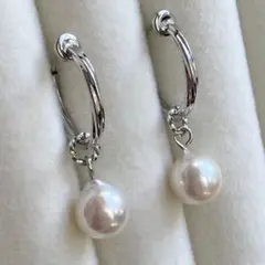 あこや真珠 フープイヤリング Akoya Pearl M702