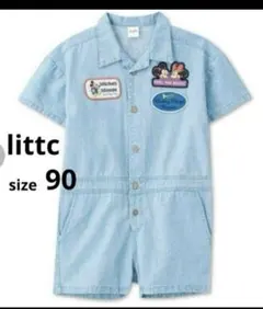 littcリトシー　デニムオールインワン　半袖　ミッキーミニー　ディズニー　90