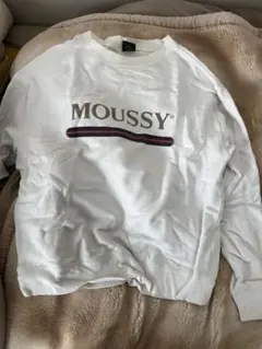 MOUSSY ロゴ ホワイト スウェット