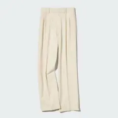 UNIQLO ユニクロ　タックワイドパンツ　ホワイト　クリーム　アイボリー