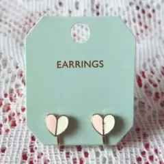 ハート型ピンクゴールドイヤリング
