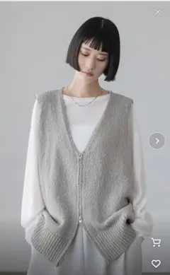 ローリーズファーム　ラメスラブZIPベスト　グレー