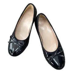 GRL グレイル　ブラック リボン付き ヒール　22.5㎝　エナメルパンプス