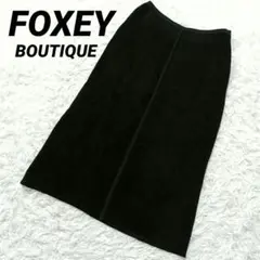 フォクシー　タイトスカート　レディースリブニット　ミモレ　38 黒　ブラック