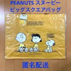 【匿名配送】 PEANUTS スヌーピー ビッグスクエアバッグ (イエロー)
