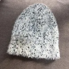 グレー ファー風ニット帽　韓国
