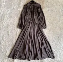 【美品】FRAY I.D ボウタイワンピース グレー M〜Lサイズ