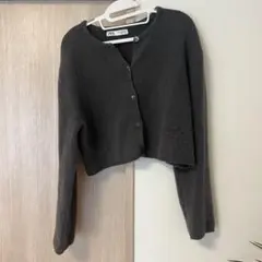 【即日発送】zaraダークグレー クロップドカーディガン 長袖