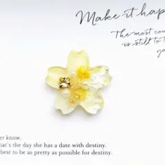 no.1733 レジン ヘアゴム ブローチ ポニーフック 桜