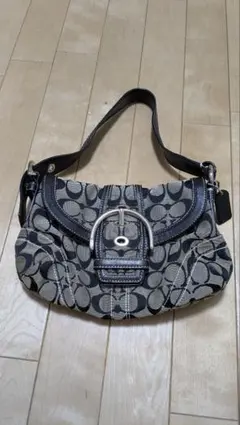 COACH ソーホー ワンショルダーバッグ シグネチャー グレー/ブラック