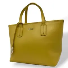 フルラ　トートバッグ　u12　黄　レザー　ハンドバッグ　イエロー　A4収納　自立