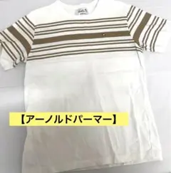 ★アーノルドパーマー メンズTシャツ　M〜Lサイズ　白　ラインデザイン　ロゴ入り