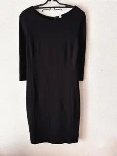 UNIQLO 黒 ひざ丈ワンピース S ユニクロ　ジャージー