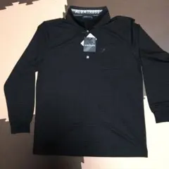 ALBATROSS ブラック ストライプ ポロシャツ