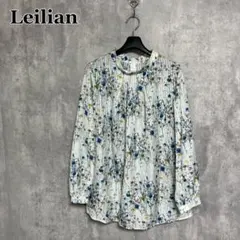 Leilian 日本製 プリントバンドカラーブラウス 17＋のサムネイル