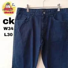 USA古着 CalvinKlein ノータックチノパン　W34L30 ネイビーのサムネイル