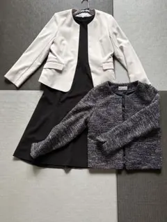 グローバルワーク　グレー&黒ジャケット・黒ドレス・3点セット　卒業入学