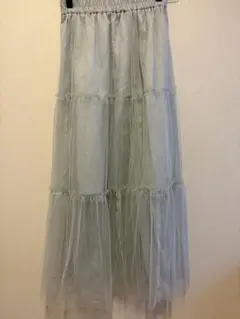チュールスカート ロングスカート