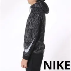 NIKE　ナイキ　THERMA-FIT　総柄 プルオーバーパーカー　フーディー